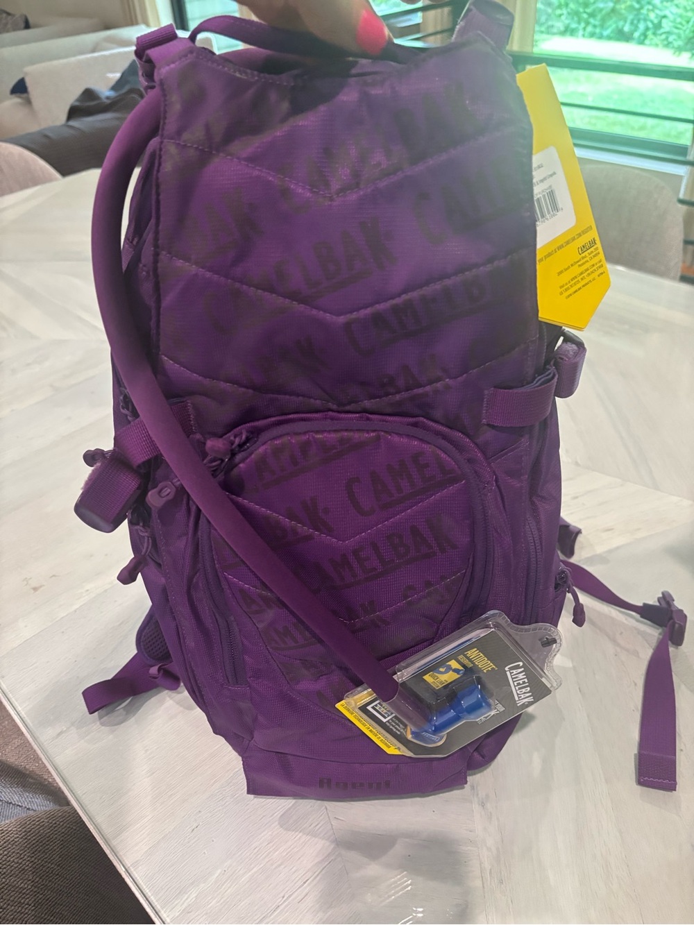 Brand new CamelBak Purple Hydration Pack with Quilted Logo Front!